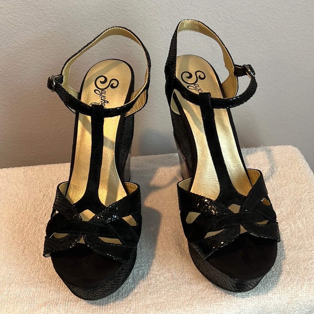 Seychelles leather platform heels (black)